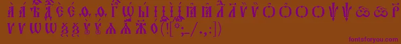 Шрифт Orthodox.TtUcs8CapsР Р°Р·СЂСЏРґРѕС‡РЅС‹Р№ – фиолетовые шрифты на коричневом фоне